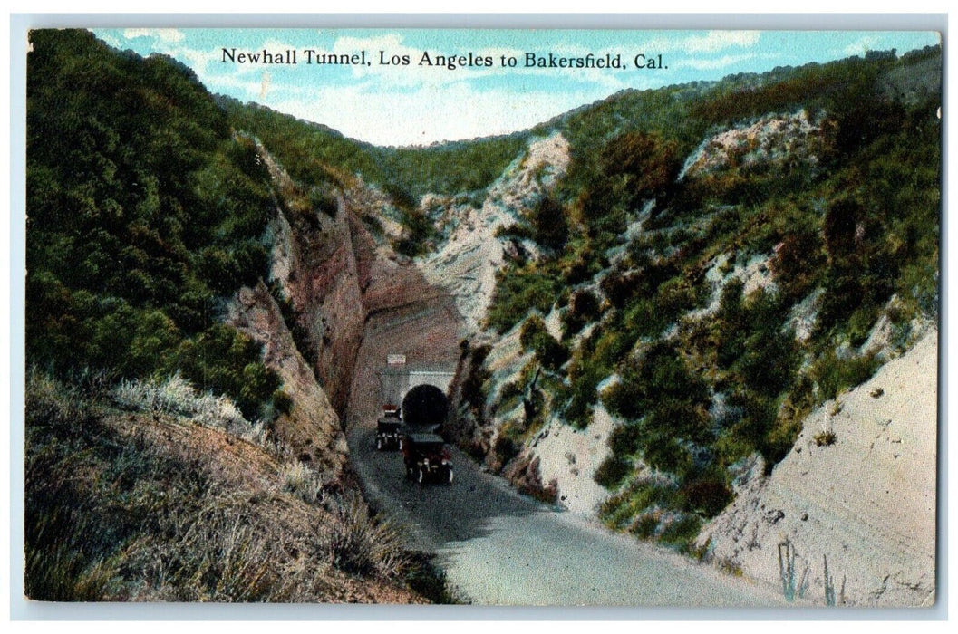 c1910 Newhall Tunnel Classic Cars Los Angeles Bakersfield California CA Postcard