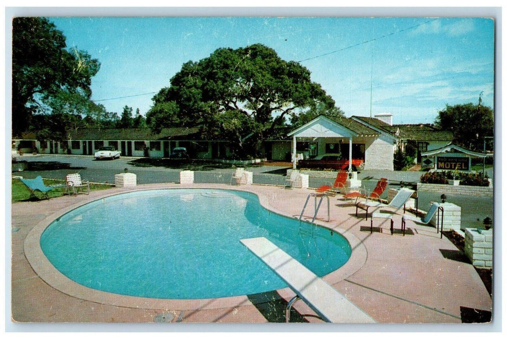 c1950's White House Lodge Motel Swimming Pool Monterey California CA Postcard