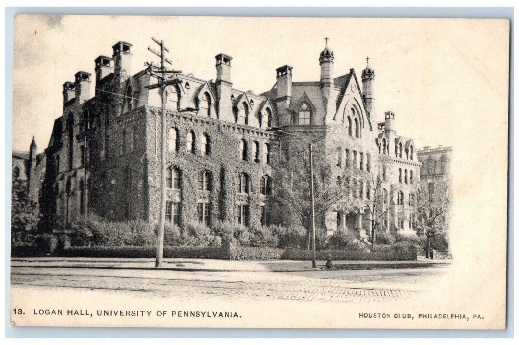 c1905 Logan Hall University Of Pennsylvania Street View Philadelphia PA Postcard