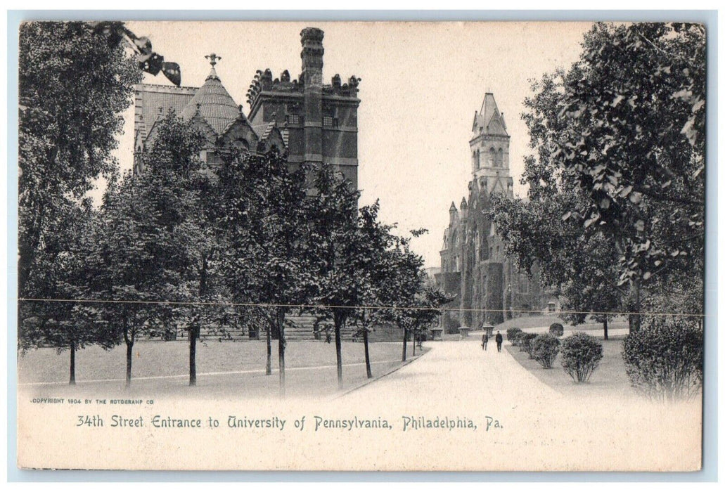 c1905 Street Entrance To University Of Pennsylvania Philadelphia PA Postcard