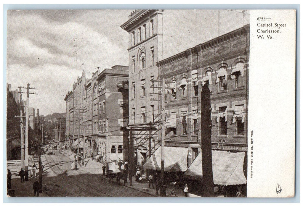 1906 Capitol Street Charleston West Virginia WV Antique Posted Postcard