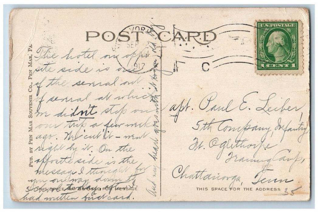 1917 Buena Vista Hotel Blue Ridge Mountains Pennsylvania PA Antique Postcard