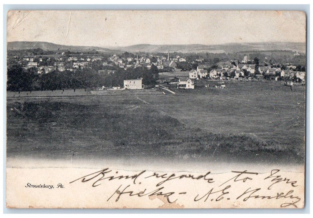 1904 Bird's Eye View Of Stroudsburg Pennsylvania PA, West Hoboken NJ Postcard