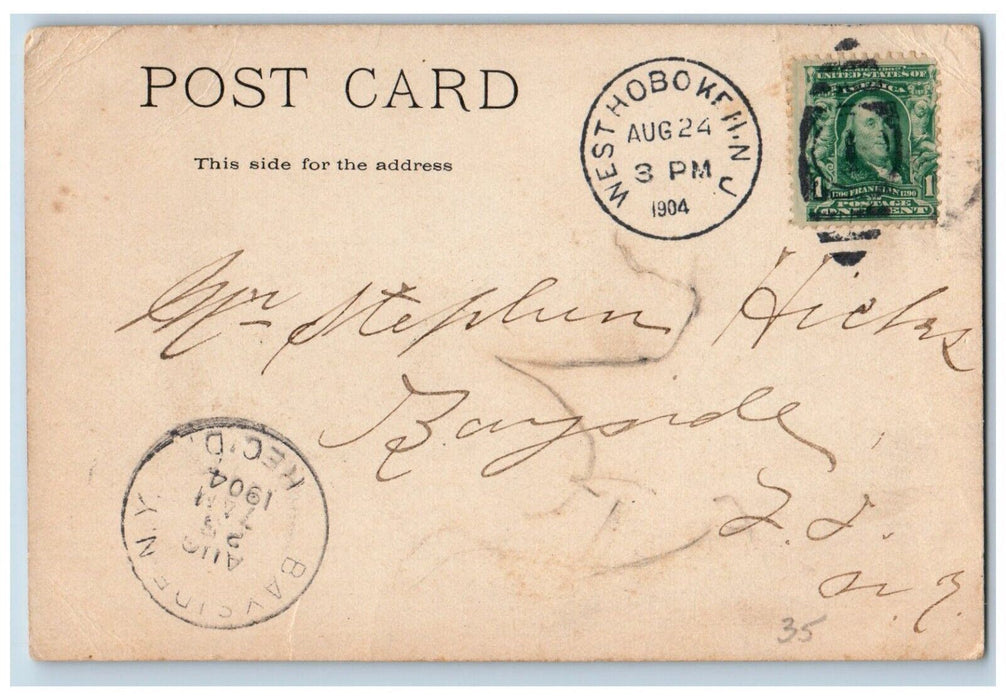 1904 Bird's Eye View Of Stroudsburg Pennsylvania PA, West Hoboken NJ Postcard