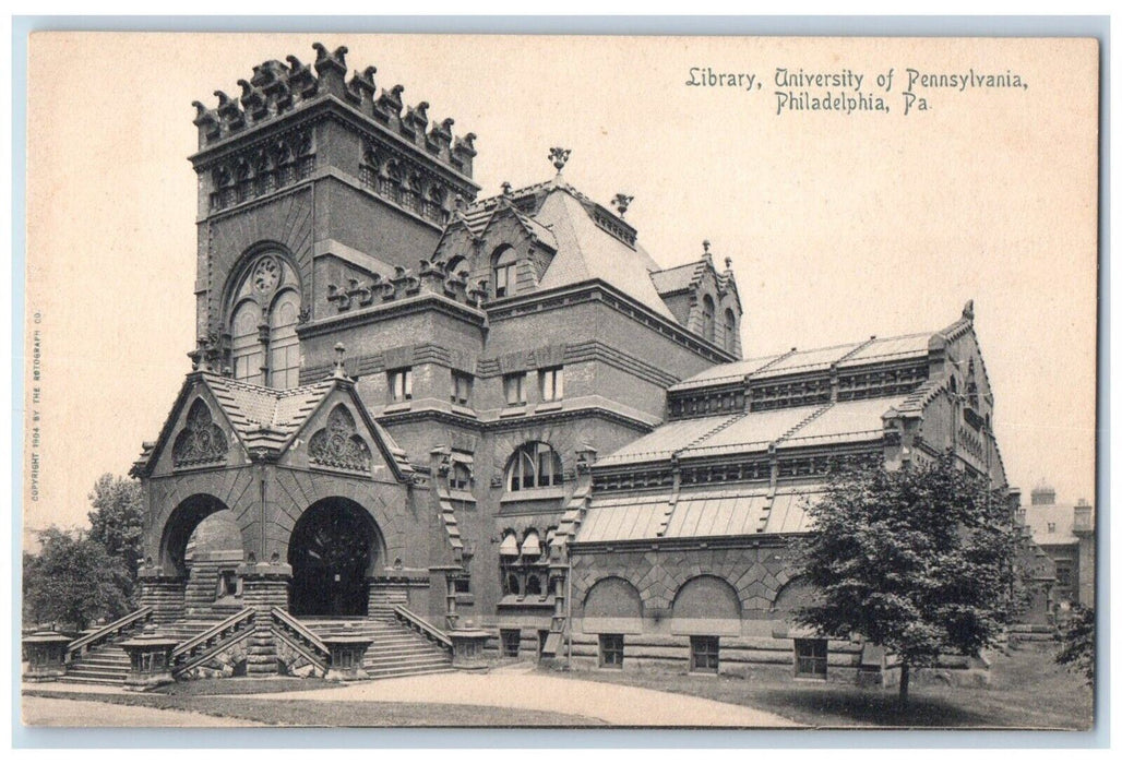 c1905 Library University Of Pennsylvania Philadelphia PA Rotograph Postcard