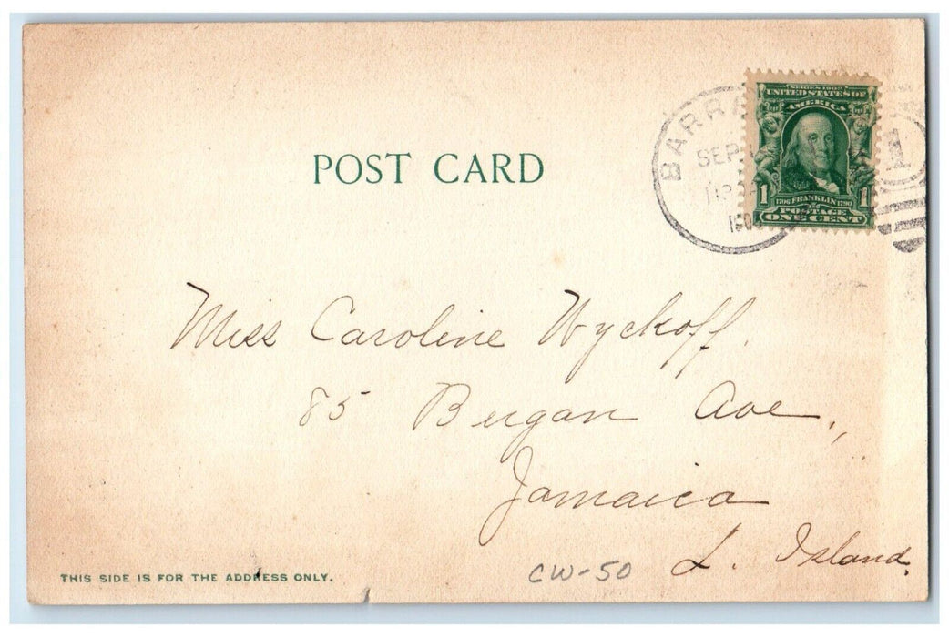 c1905 View Of Burns Monument Barre Vermont VT Posted Antique Postcard