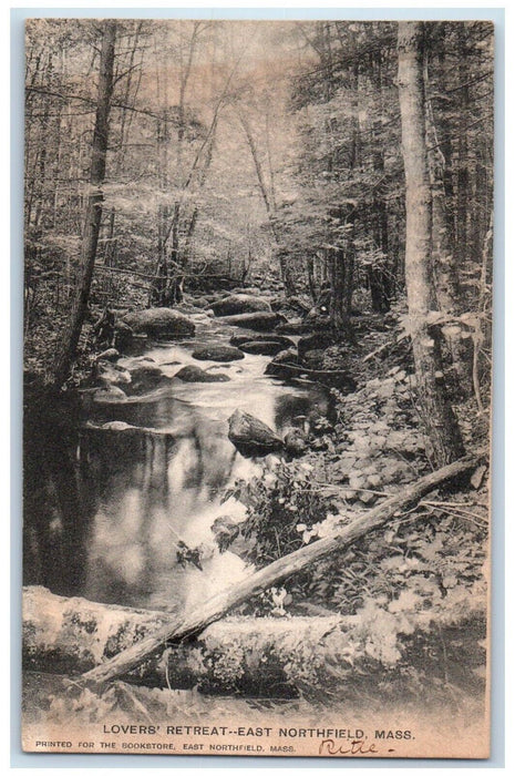 1906 Lover's Retreat East Northfield Massachusetts MA Posted Antique Postcard