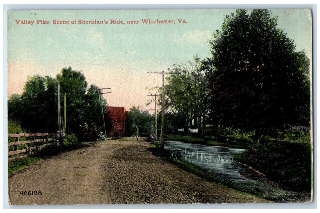 c1910 Valley Pike Scene of Sheridan's Ride Near Winchester Virginia VA Postcard
