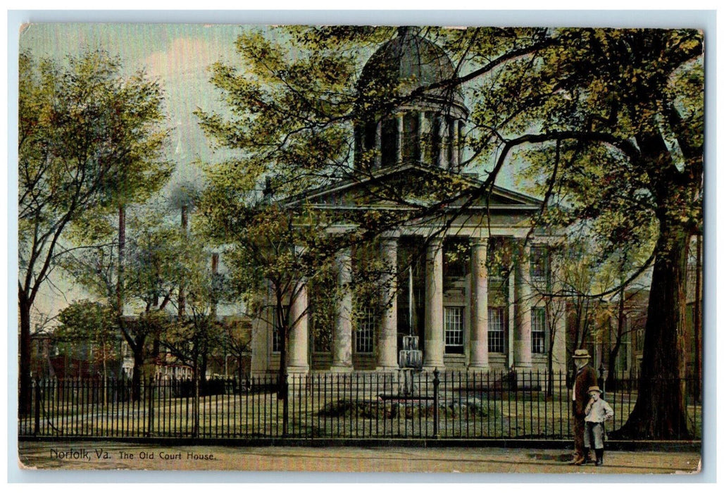 c1910 The Old Court House Father and Son Norfolk Virginia VA Antique Postcard