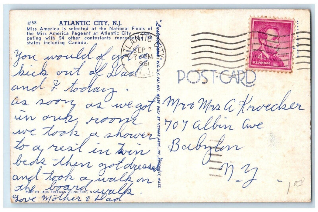 1961 Miss America Pageant At Atlantic City New Jersey NJ Posted Vintage Postcard