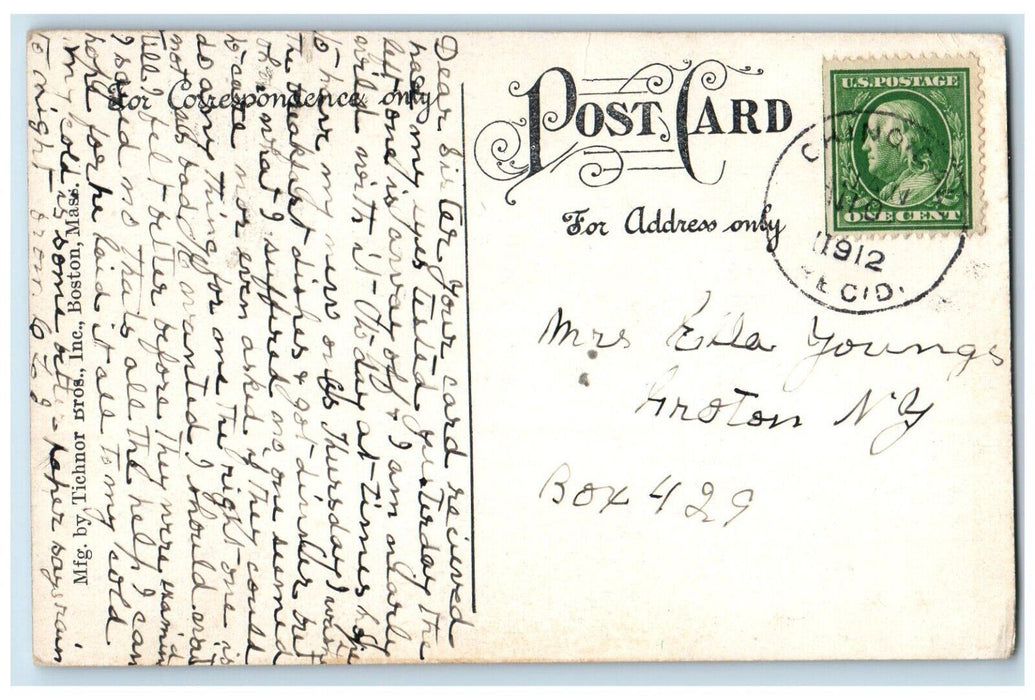 1912 Boat House Westlake Park Night Los Angeles California CA Moonlight Postcard
