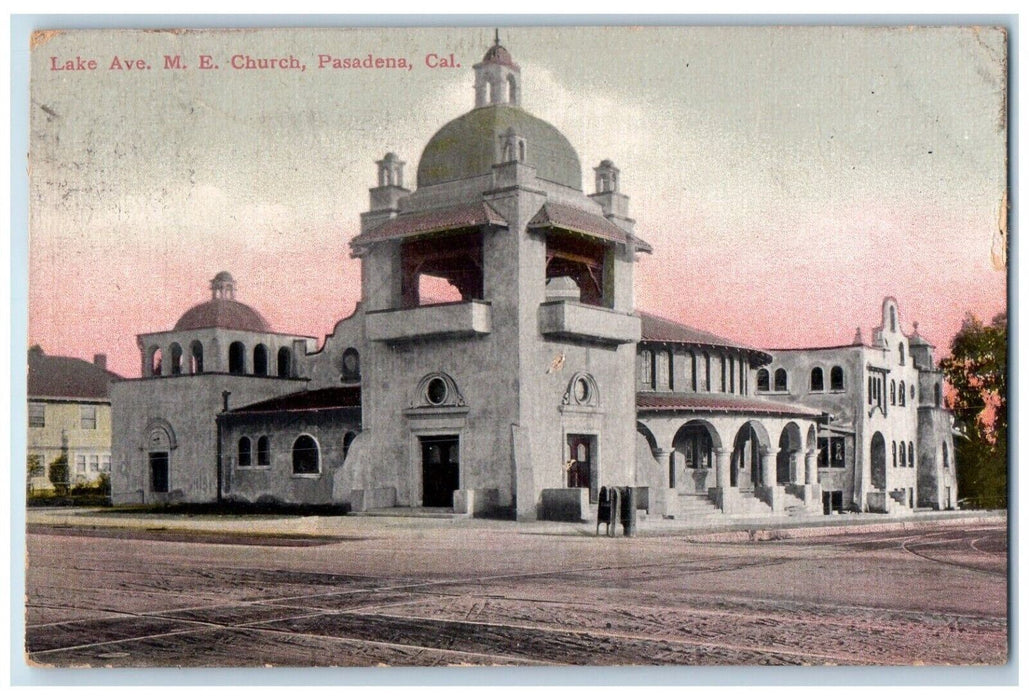 1908 Lake Avenue ME Church Chapel Exterior Building Pasadena California Postcard