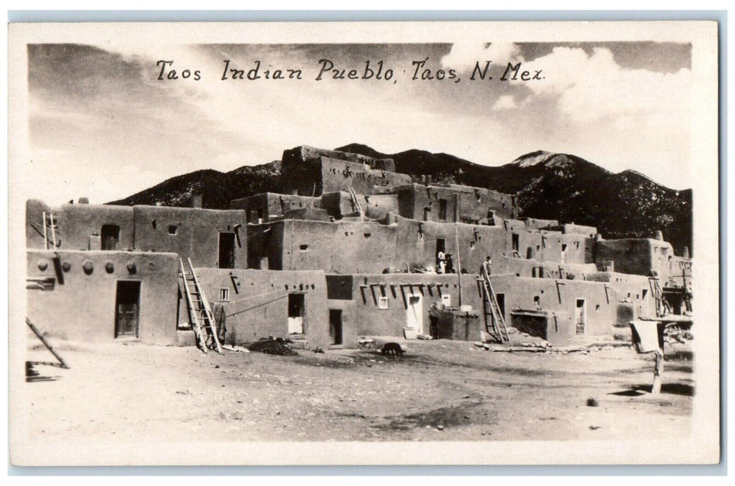 c1910's Pueblo Indian Taos New Mexico NM RPPC Photo Unposted Antique Postcard