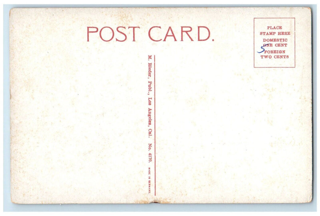 c1910 Reception Room Busch Residence Interior Vase Pasadena California Postcard