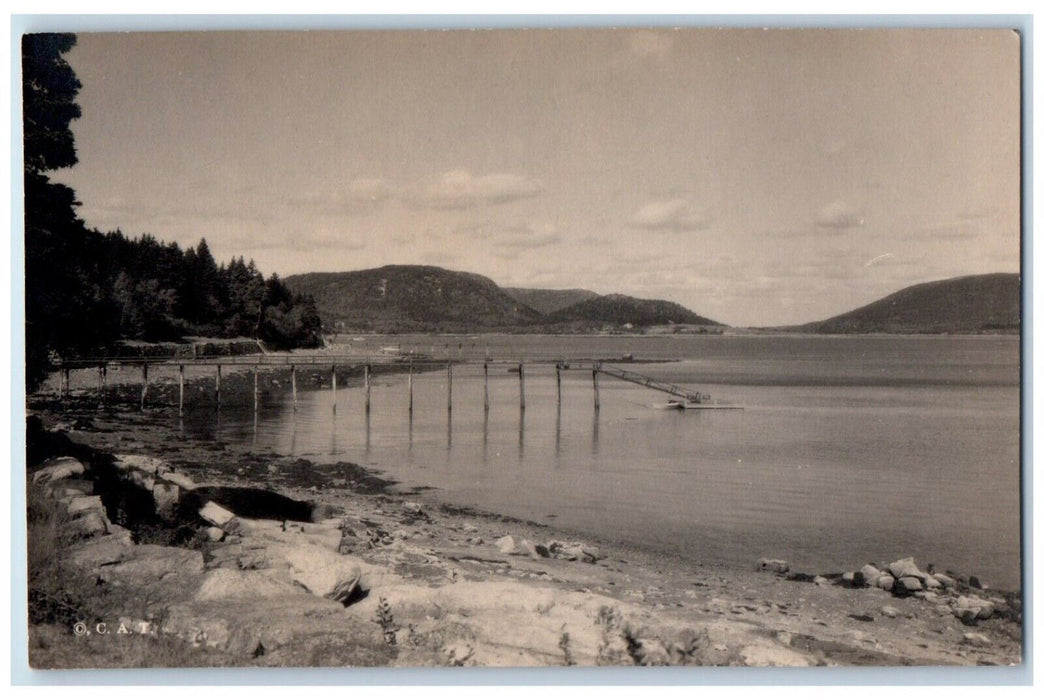 c1910's Along The Shore Pier Southwest Harbor Maine ME RPPC Photo Postcard