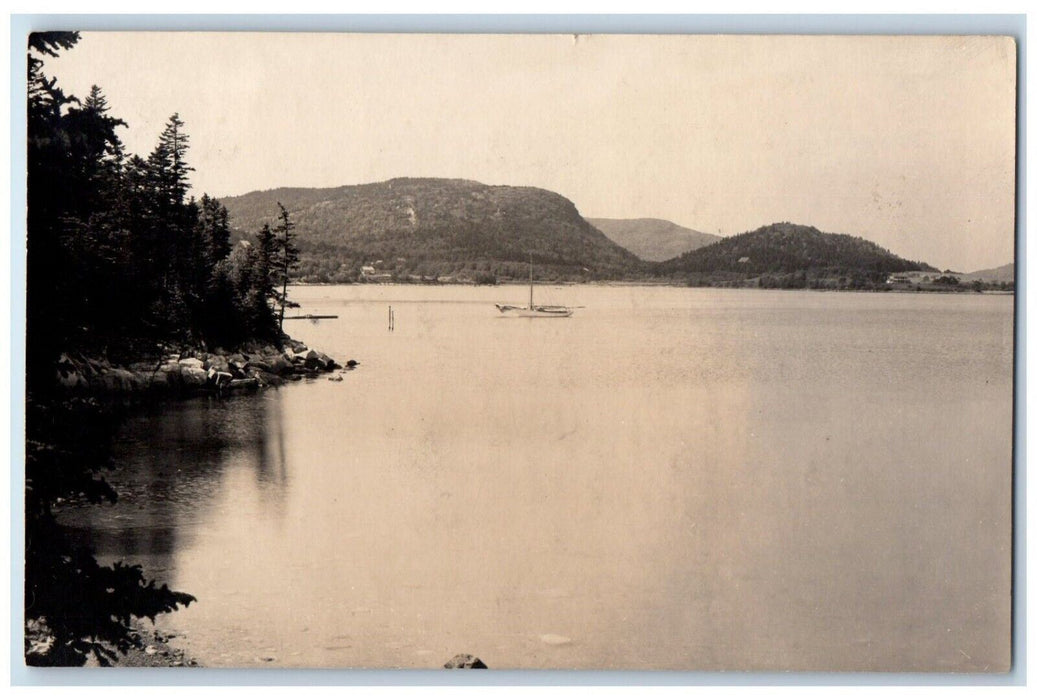 c1910's View Along The Shore Southwest Harbor Maine ME RPPC Photo Postcard
