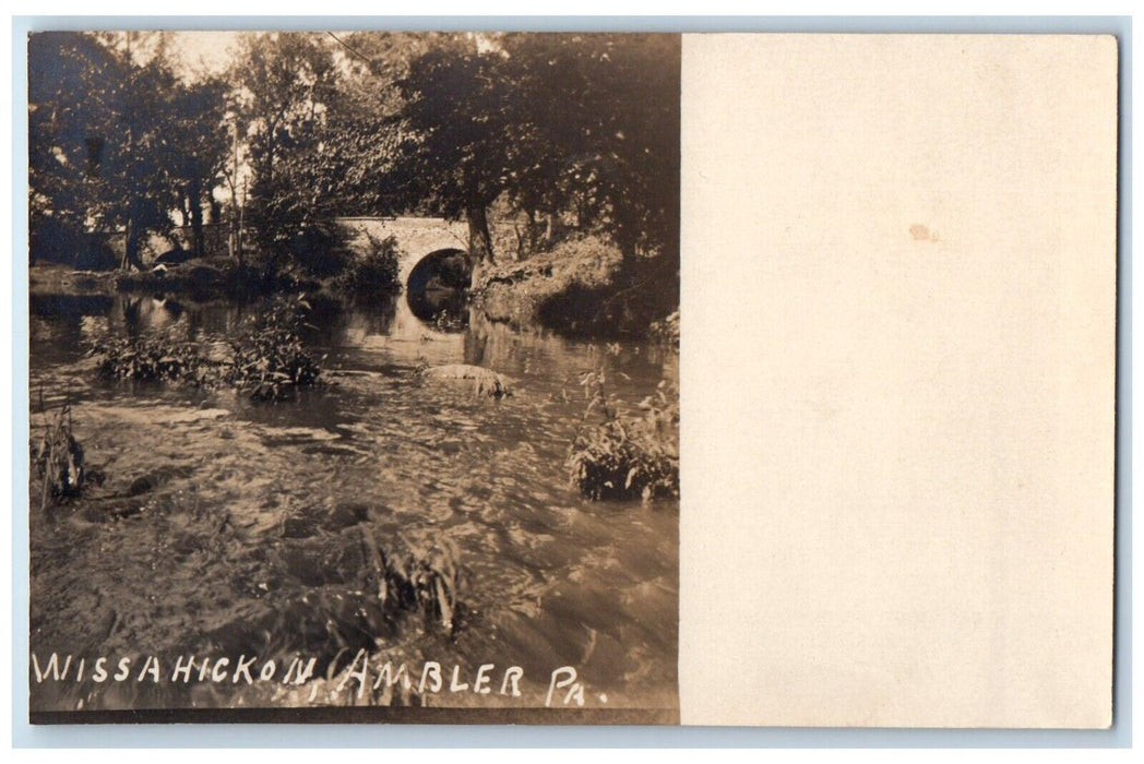 Wissahickon Valley Park Stone Bridge Ambler Pennsylvania PA RPPC Photo Postcard