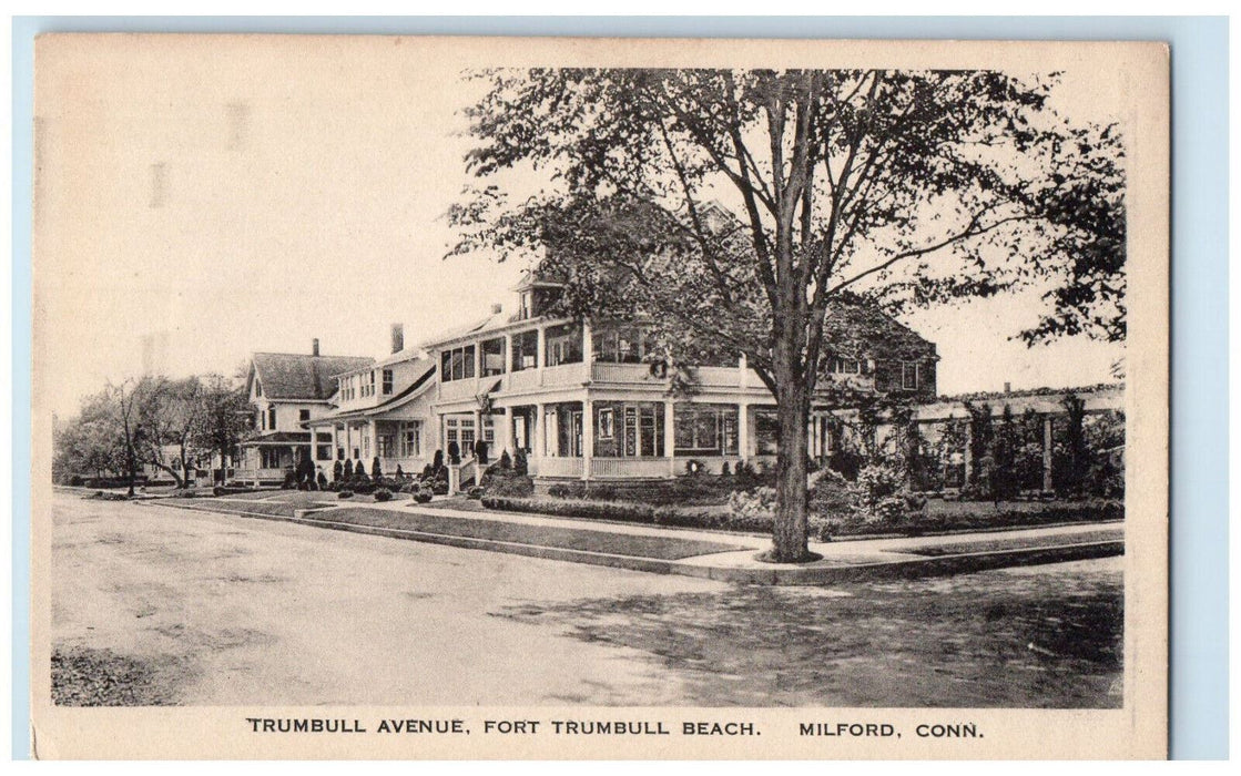 c1910 Trumbull Avenue Fort Trumbull Beach Milford Connecticut CT Postcard