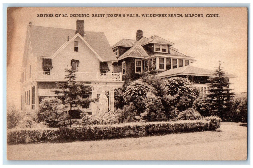 1939 Sisters of St. Dominic Saint Joseph's Villa Milford Connecticut CT Postcard