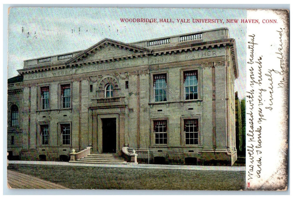 1906 Woodbridge Hall Yale University New Haven Connecticut CT Antique Postcard