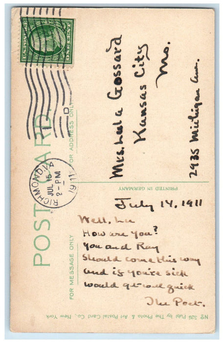 1911 Washington's Head Quarters Richmond Virginia VA Antique Posted Postcard