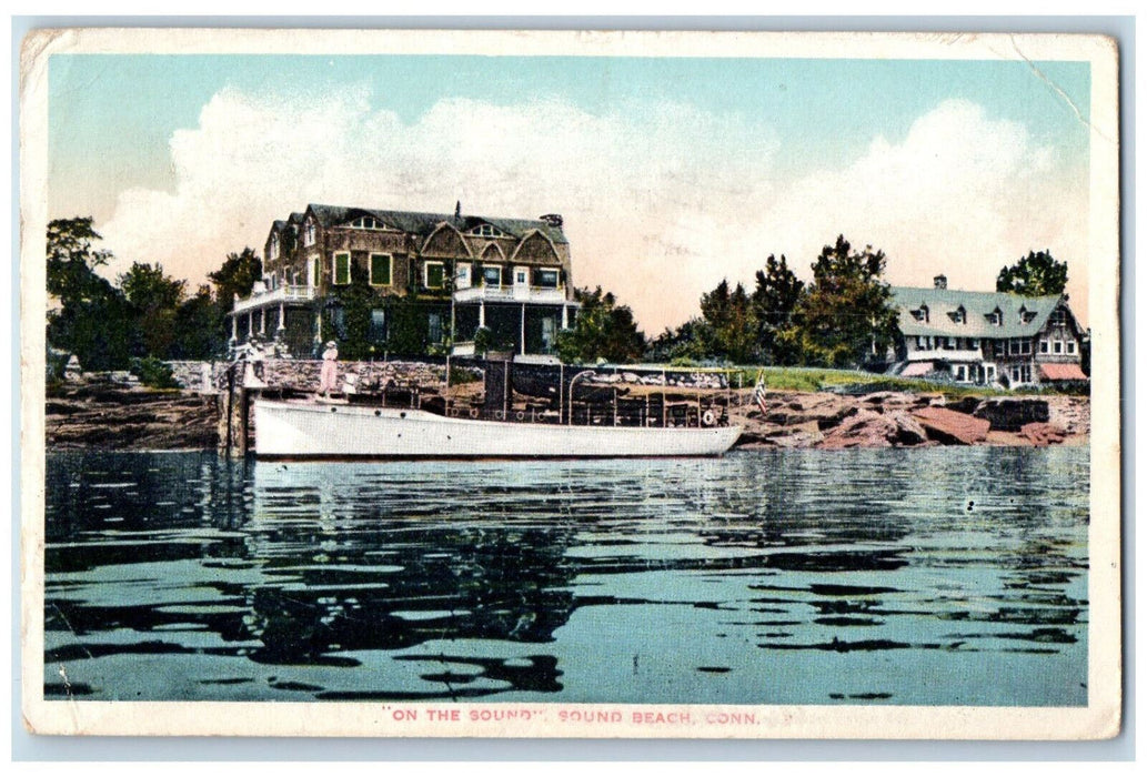 1917 "On The Sound" Sound Beach Connecticut CT Posted Antique Postcard