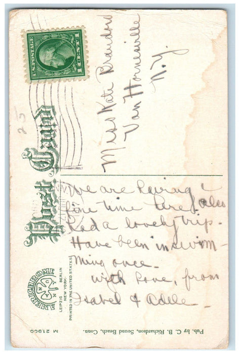 1917 "On The Sound" Sound Beach Connecticut CT Posted Antique Postcard