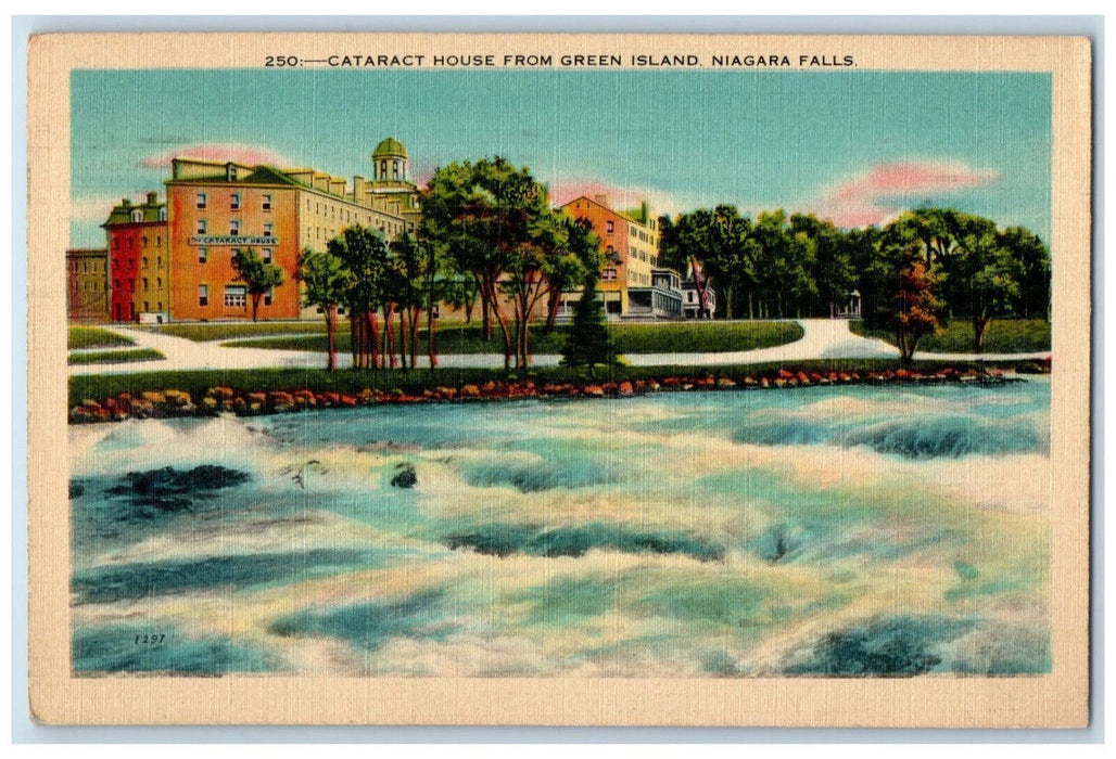 1942 Cataract House from Green Land Niagara Falls New York NY Postcard