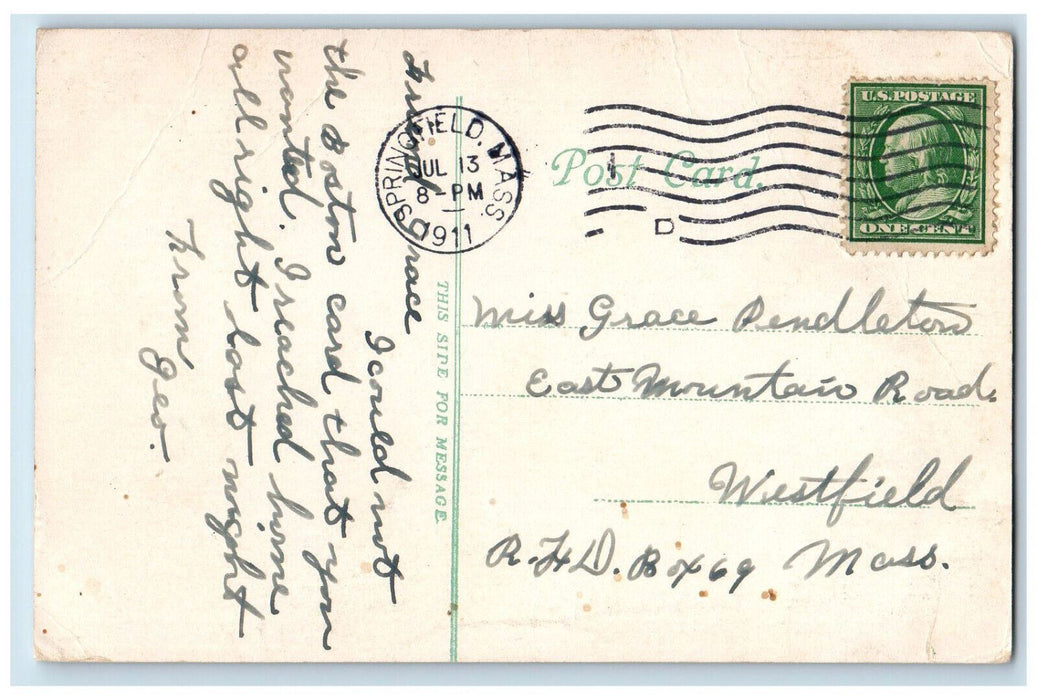 1911 Horse Carriage Road in Forest Park Springfield Massachusetts MA Postcard