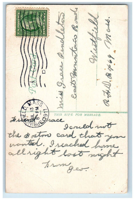 1911 Horse Carriage Road in Forest Park Springfield Massachusetts MA Postcard