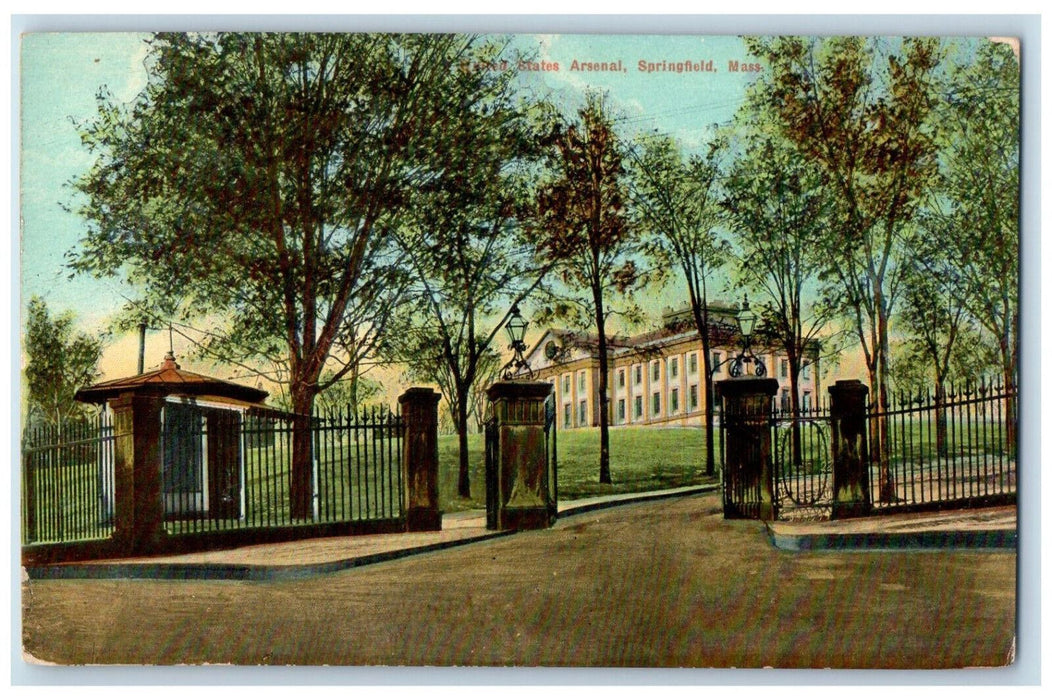 c1910 United States Arsenal Springfield Massachusetts MA Antique Postcard