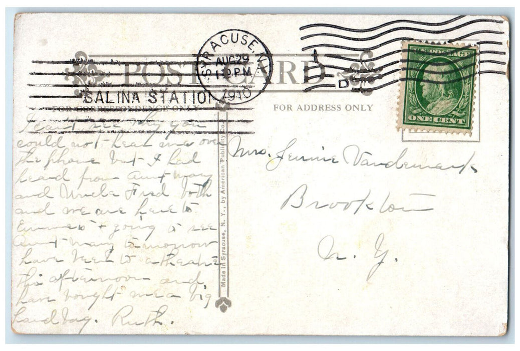1910 First Methodist Episcopal Church Syracuse New York NY Antique Postcard