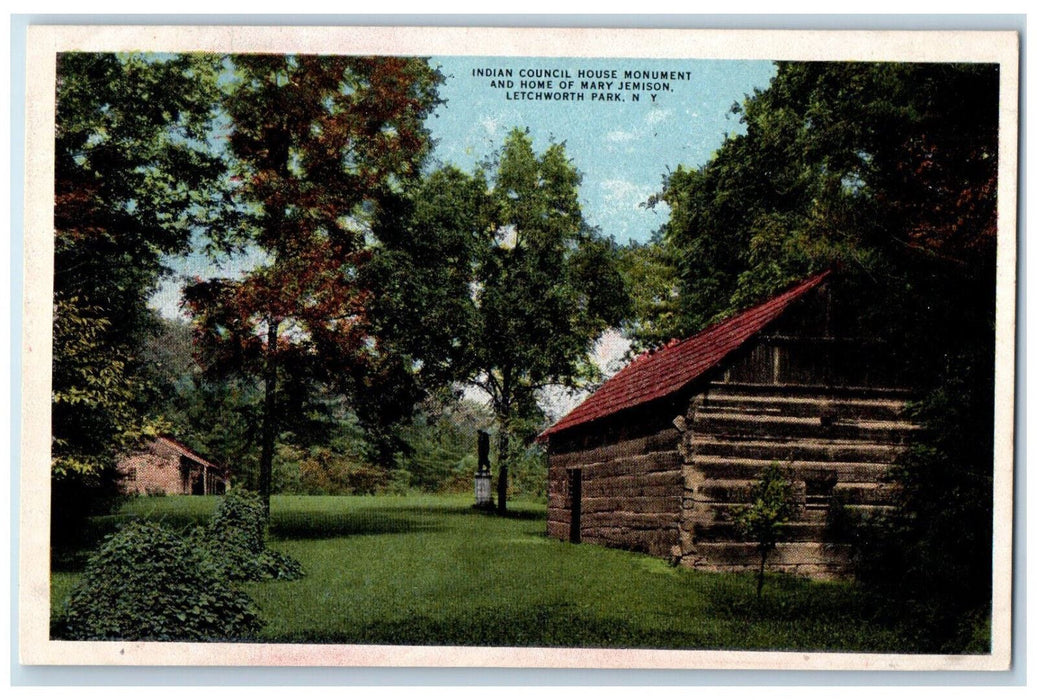 c1910 Indian Council House Monument Letchworth Park New York NY Postcard