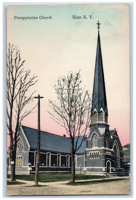 1909 View of Presbyterian Church Ilion New York NY Antique Posted Postcard