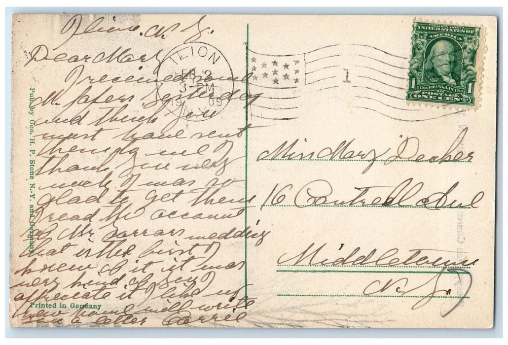1909 View of Presbyterian Church Ilion New York NY Antique Posted Postcard
