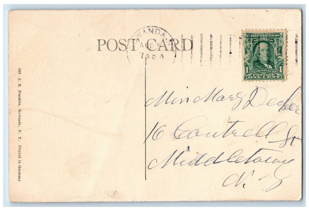 c1910 The Methodist Church Gowanda New York NY Antique Posted Postcard