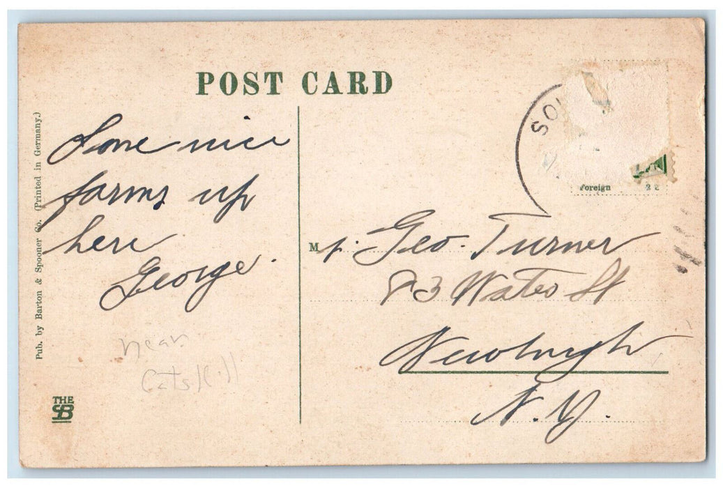 c1910 Approaching Cairo from Lake Mills Catskill Mountains NY Postcard
