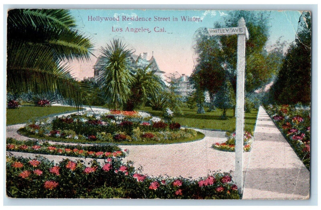 1916 Hollywood Residence Street Winter Whitley Los Angeles California Postcard