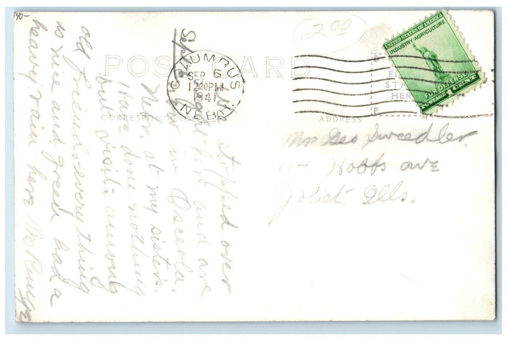 1941 View Of City Park Cabin Montezuma Iowa IA, Columbus NE RPPC Photo Postcard