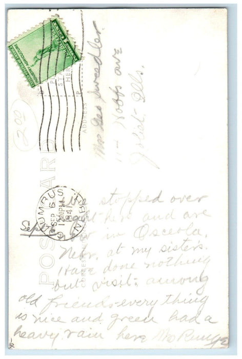 1941 View Of City Park Cabin Montezuma Iowa IA, Columbus NE RPPC Photo Postcard