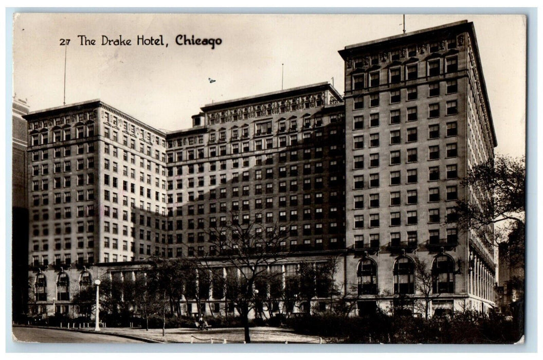 1940 The Drake Hotel Building Chicago Illinois IL RPPC Photo Vintage Postcard