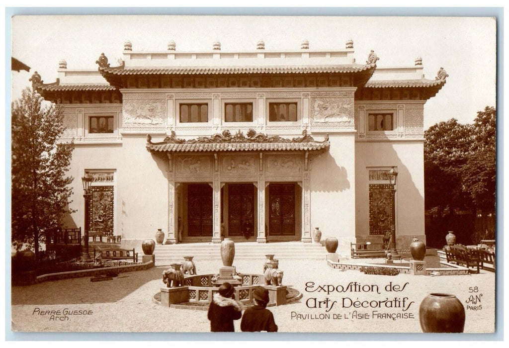 Exposition Des Arty Decoratifs Pavillon Del' Asie France RPPC Photo Postcard