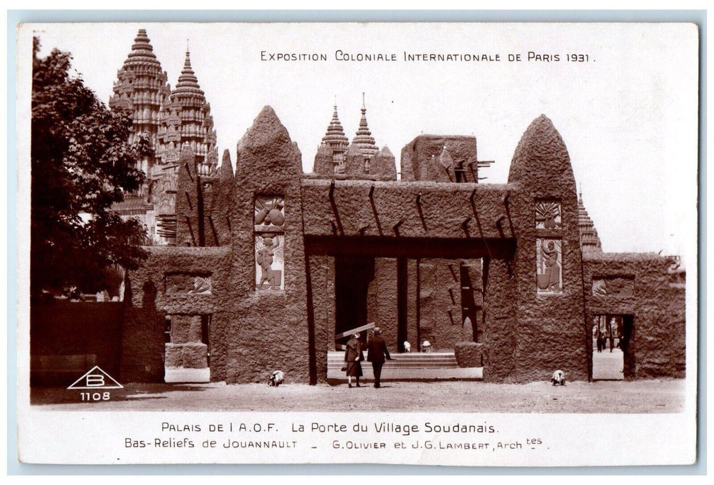 International Colonial Exposition Paris France Sudanese Gate RPPC Photo Postcard