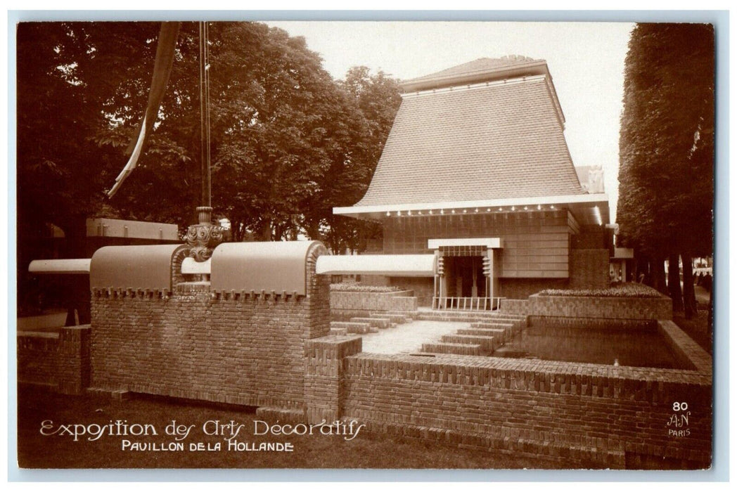 Exposition Des Arts Decoratifs Pavillon Dela Hollande France RPPC Photo Postcard