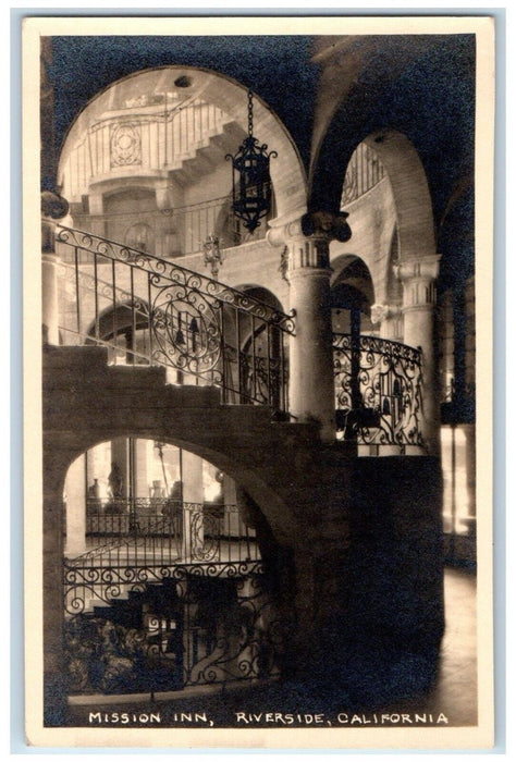 c1910's Mission Inn Interior Riverside California CA RPPC Photo Antique Postcard