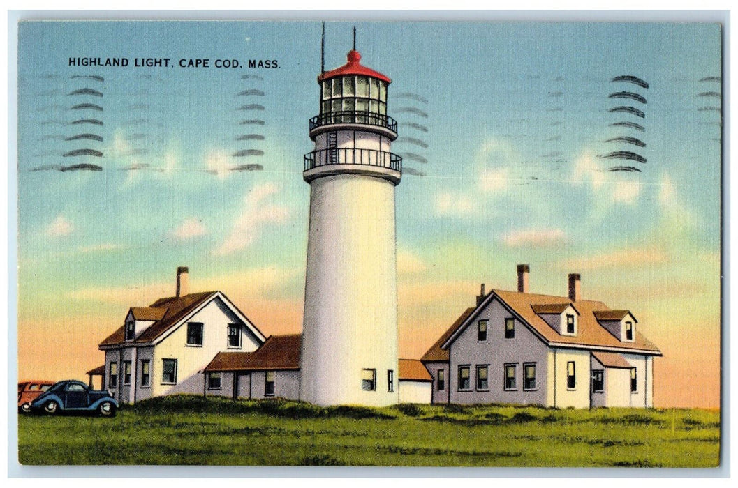 1941 Highland Lighthouse Cape Cod Massachusetts MA Vintage Posted Postcard