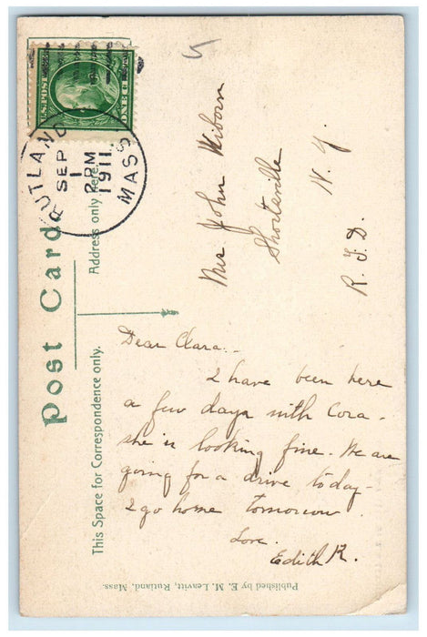 1911 State Road from Rutland To Worcester Massachusetts MA Rutland MA Postcard