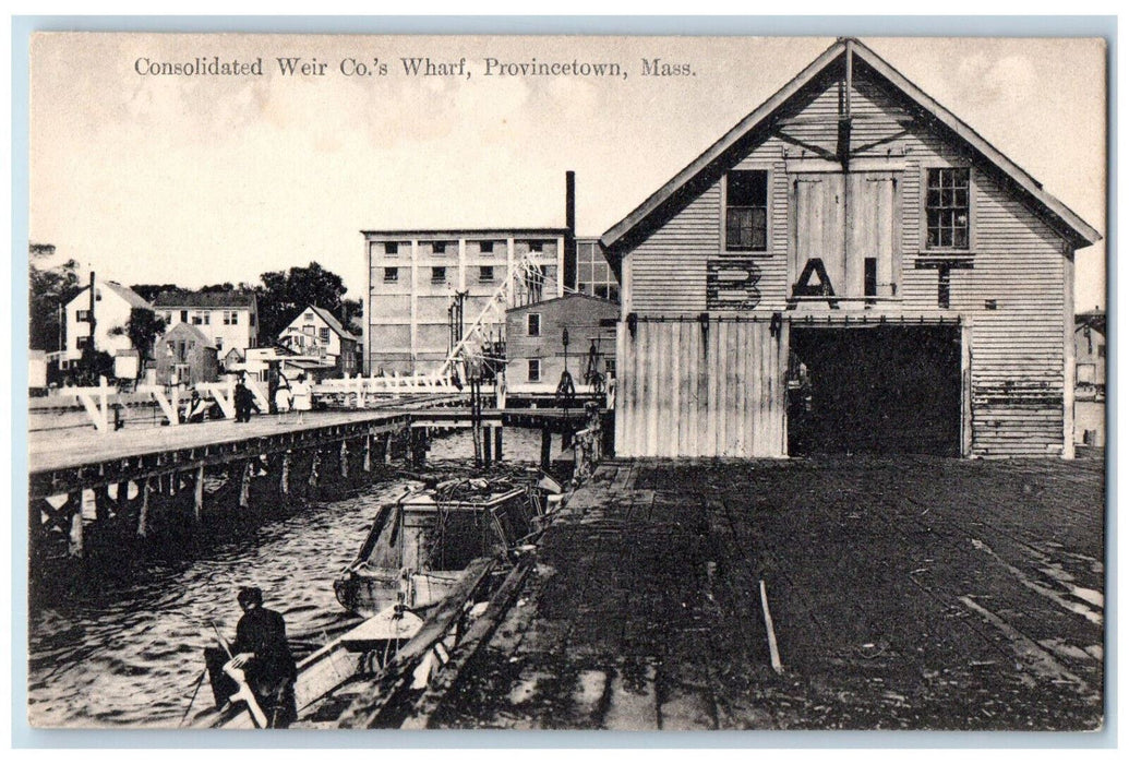 c1910 Consolidated Weir Co's Wharf Provincetown Massachusetts MA Postcard