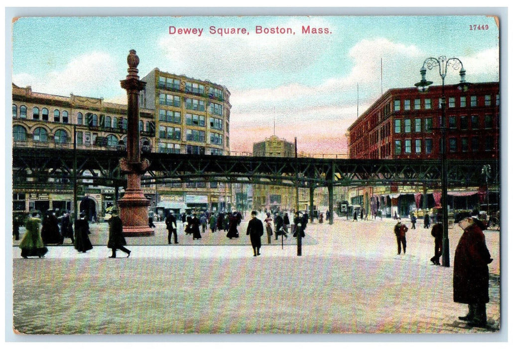 c1910 Dewey Square Boston Massachusetts MA Antique Unposted Postcard