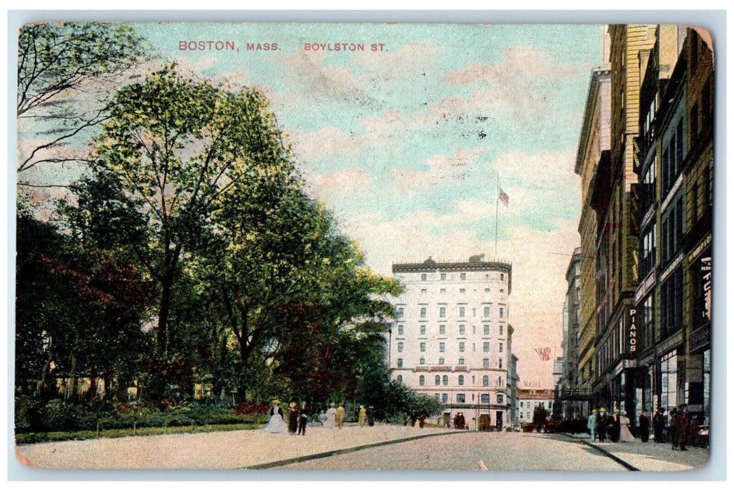 c1910 Boylston Street Boston Massachusetts MA Antique Posted Postcard
